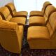 Yellow corduroy corner modular sofa, 1970s, set of 6