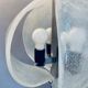 1960s Kaiser Leuchten Murano Frosted Glass and Chrome Ceiling Hanging Light