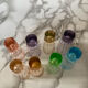 Set of 8 multicoloured liqueur/shooters - Art Deco style (MCM)