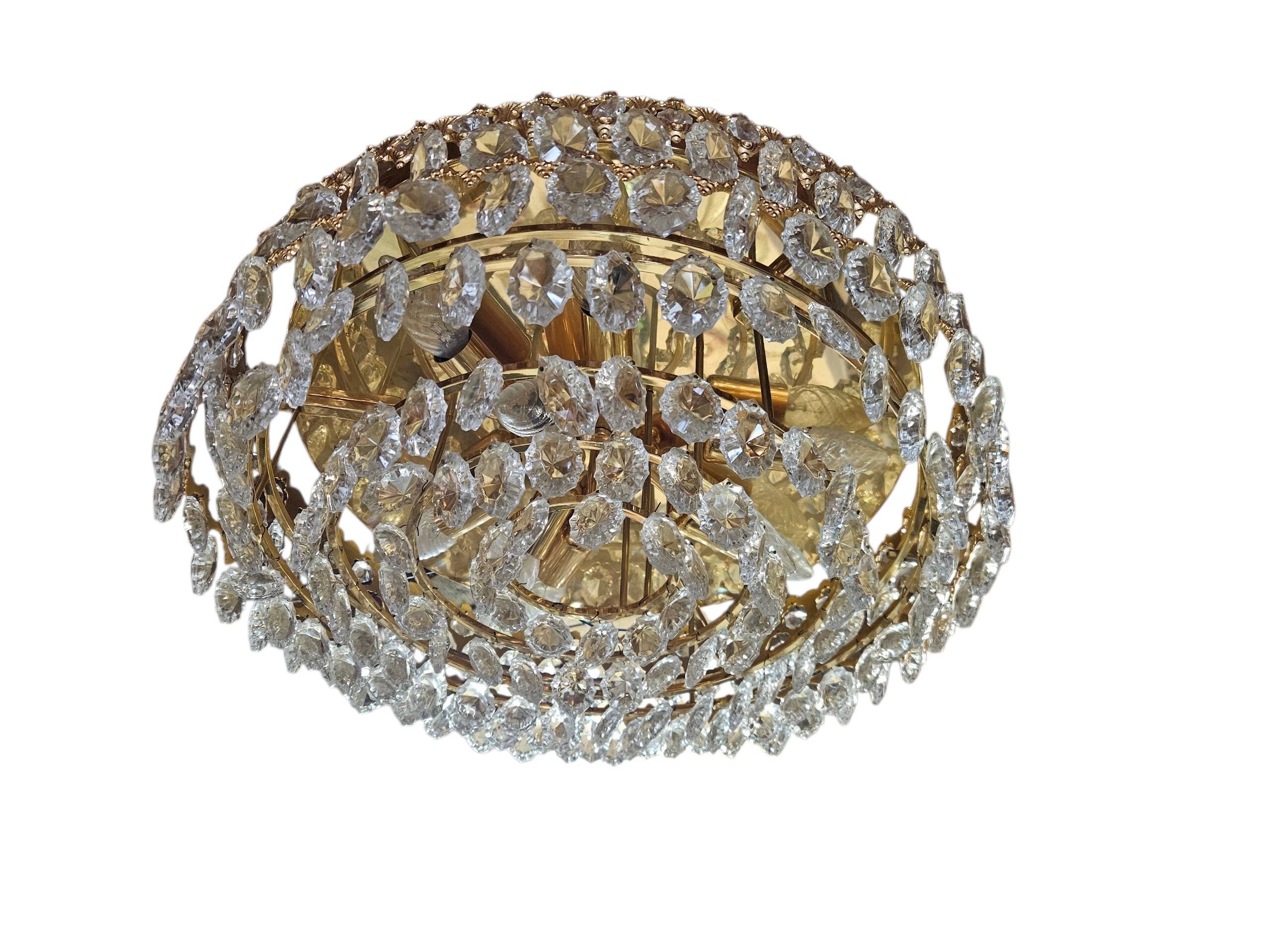 Plafonnier en cristal, Allemagne, années 1970