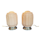 Pair of large pink art deco table lamps France