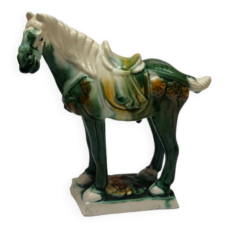 Cheval en céramique chinoise vintage Tang