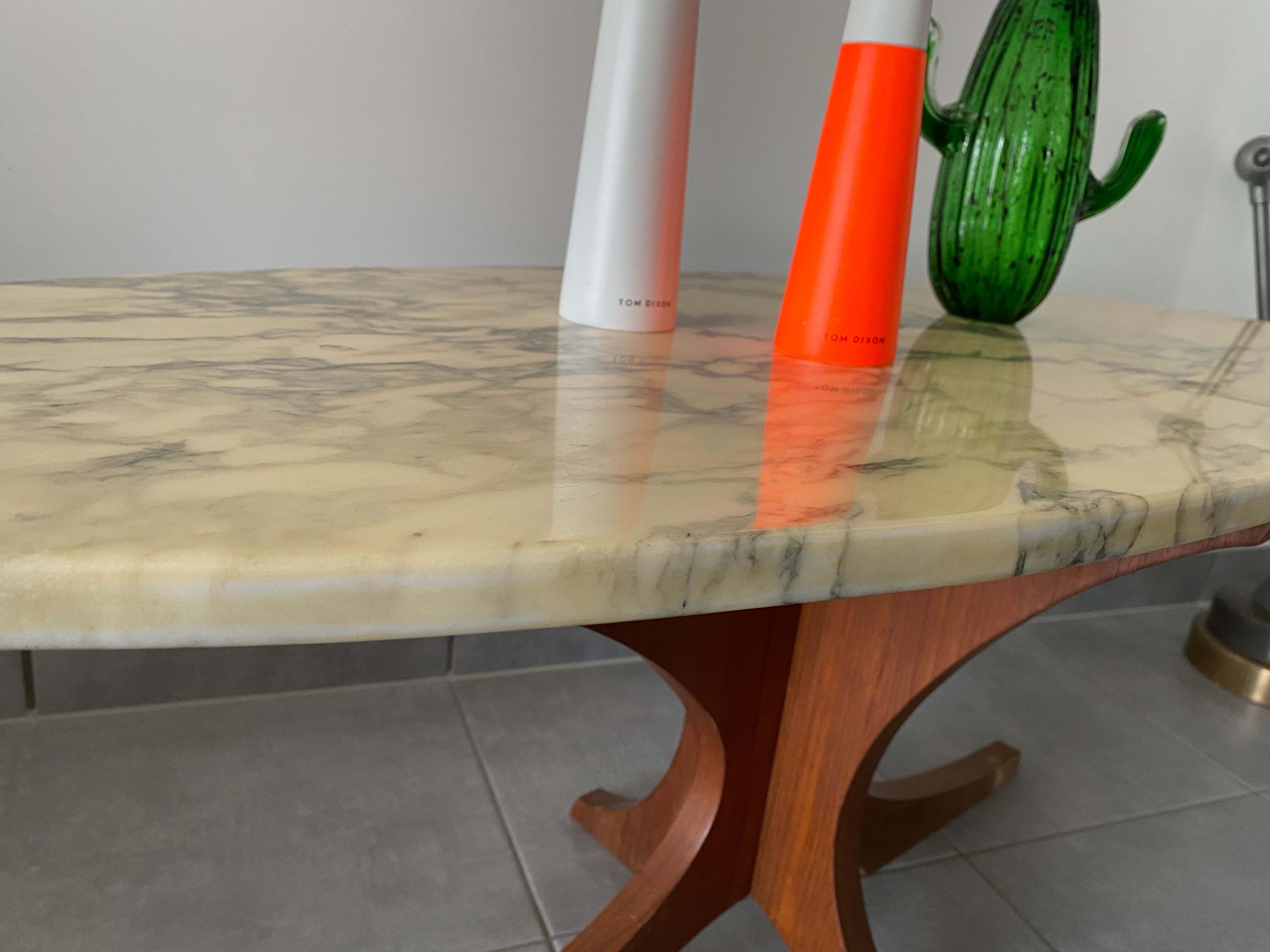 Vintage vintage coffee table oval marble tray 60/70