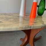 Vintage vintage coffee table oval marble tray 60/70