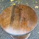 Vintage round shelf in solid oak, circa 1900
