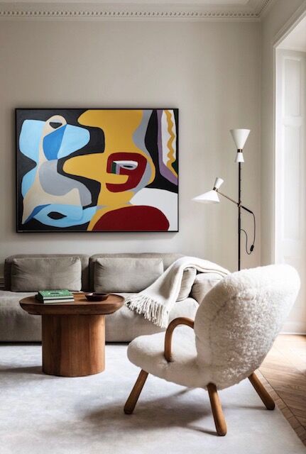 Peinture unique colorée, d'après Le Corbusier