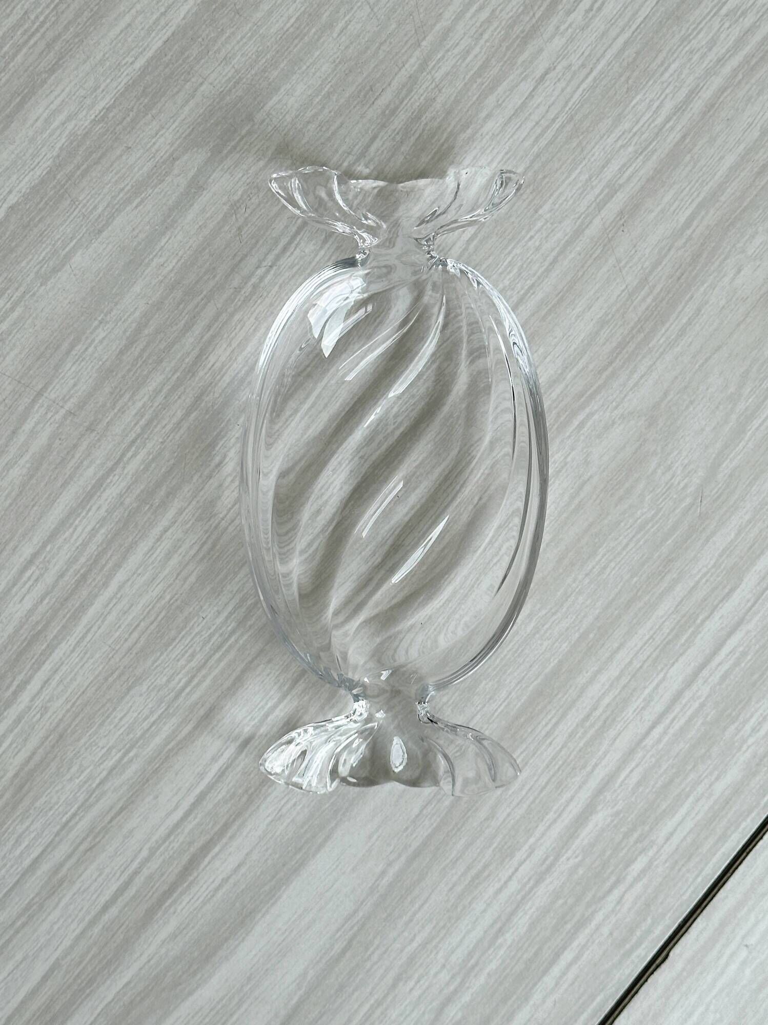 Vintage thick glass candy-shaped catchall.