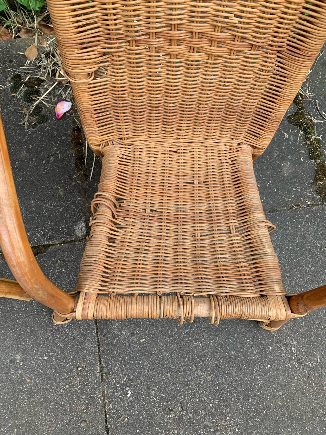 Pair of vintage children's wicker chairs