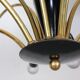 Italian Black and brass 12 arm Spider Chandelier  1950s