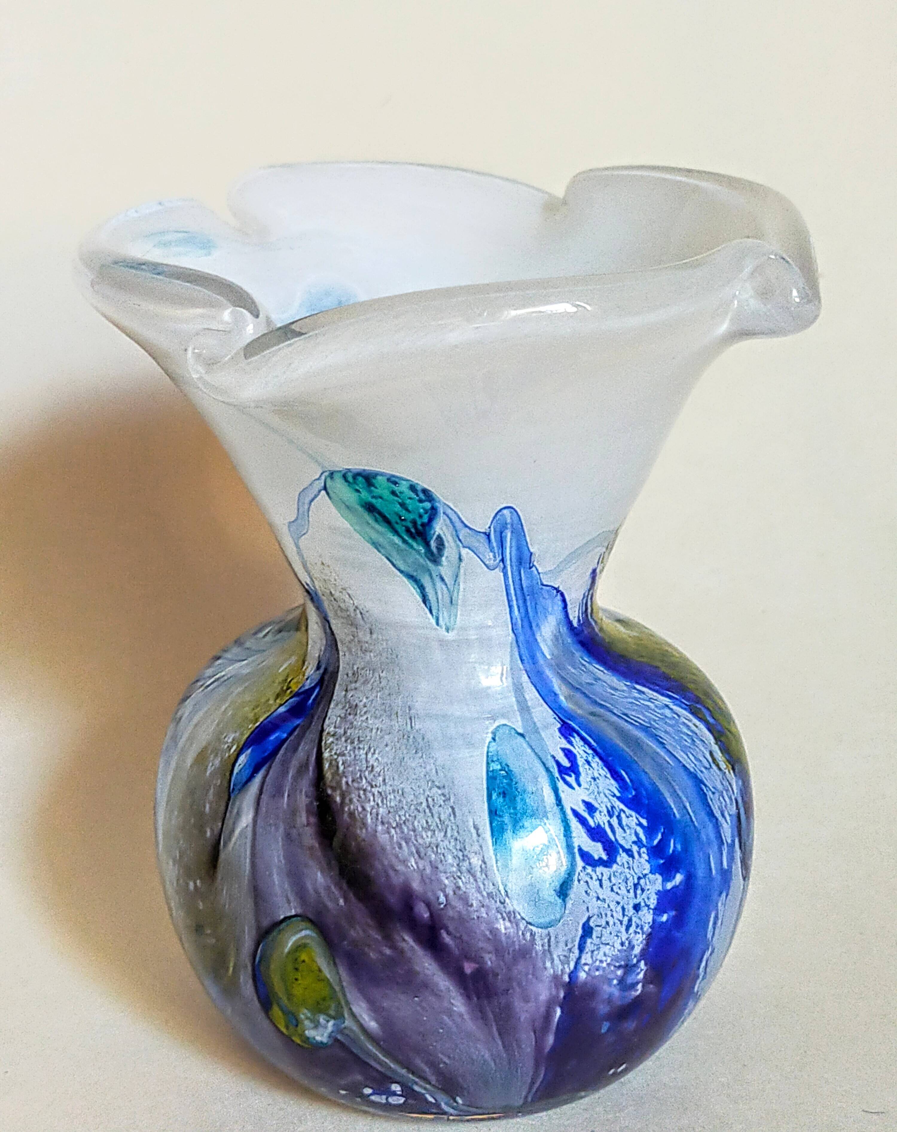 Vase glass paste of the glassmakers of Maure Vieil Mick and Bob Le Bleïs 80s