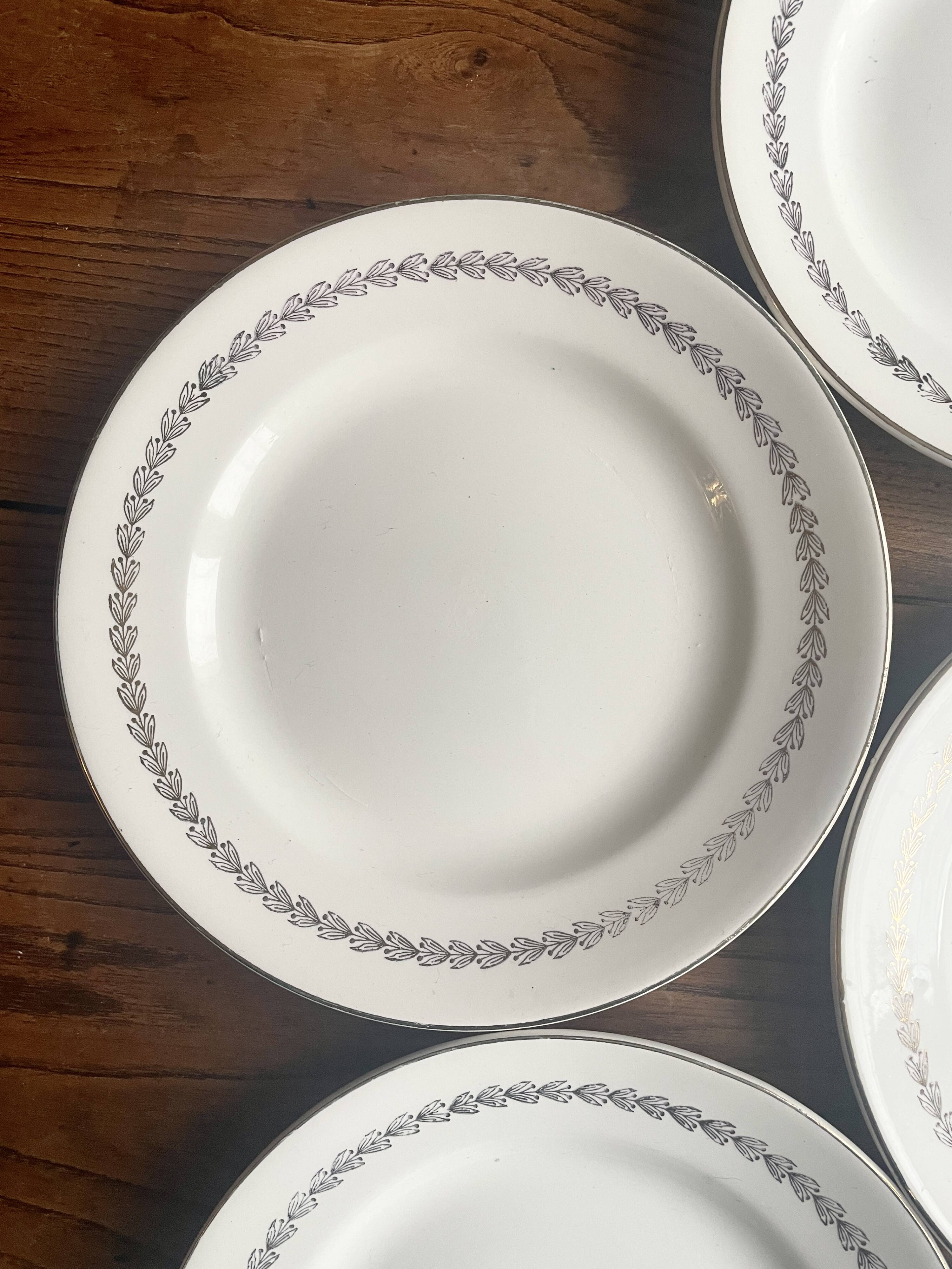 Sarreguemines Dubarry earthenware dessert plates