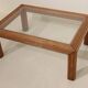 Rattan and glass coffee table - 60s/70s