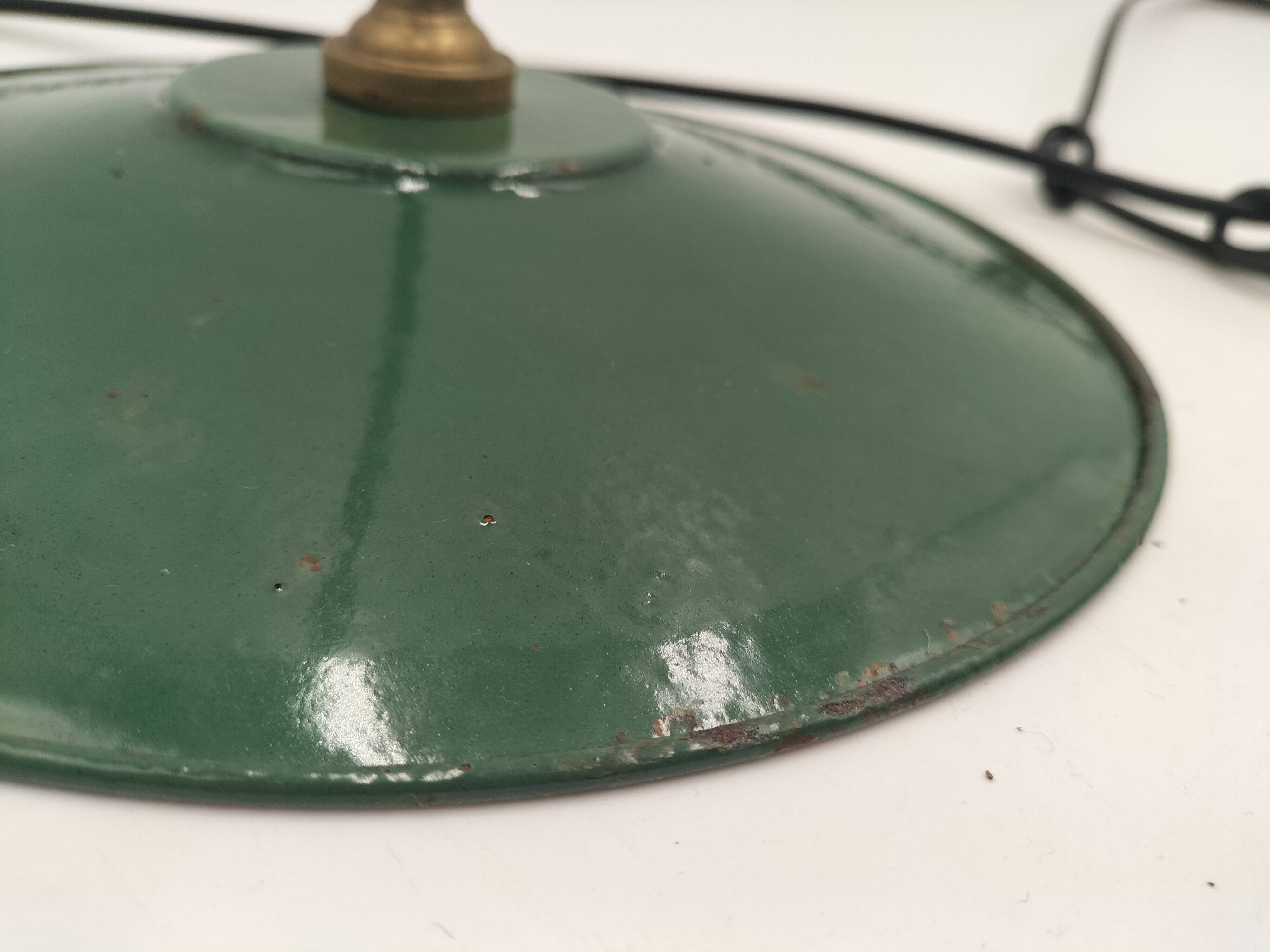 Set of 3 enameled sheet metal pendants