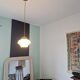 Art deco suspension opaline white and brass