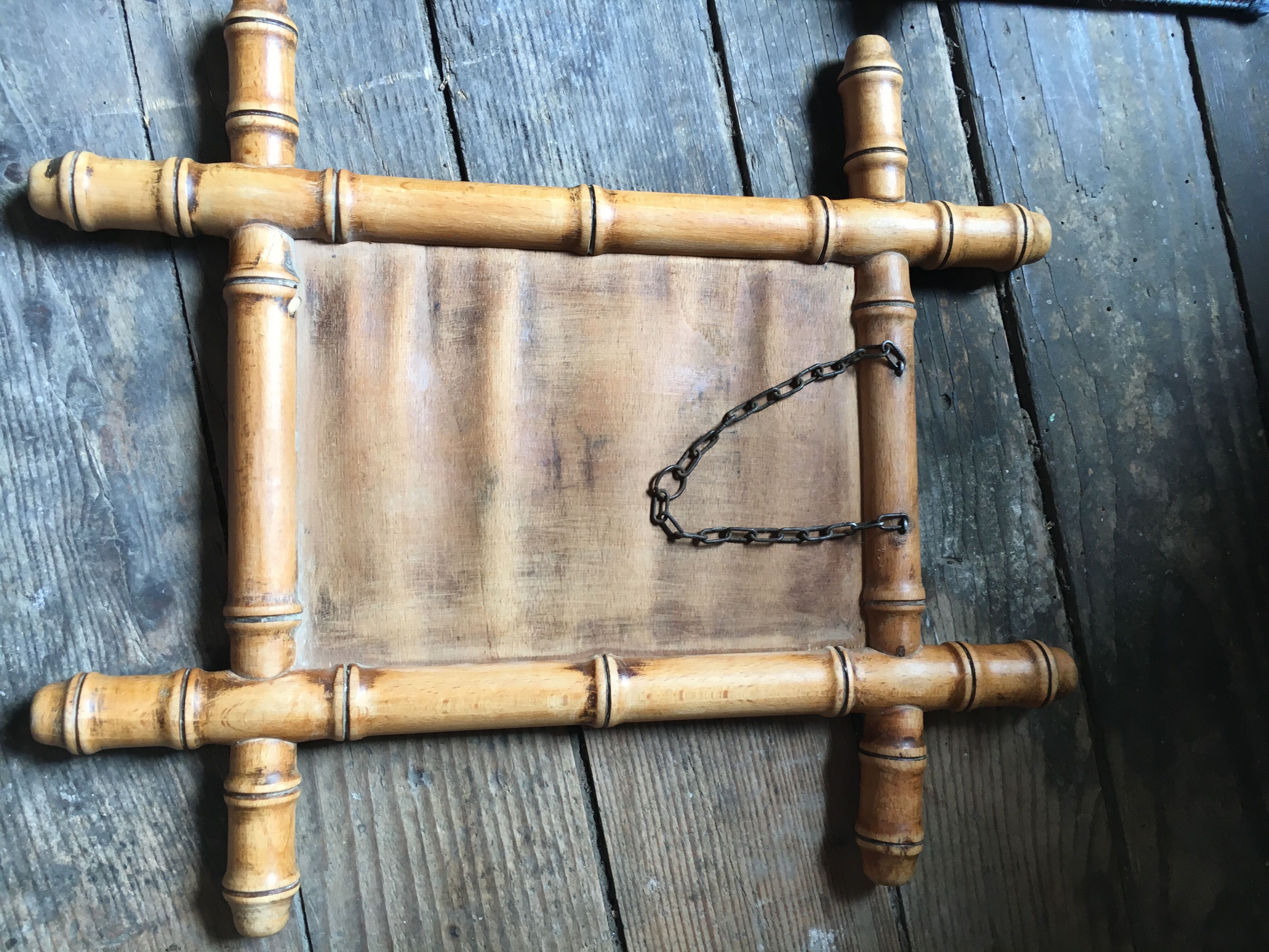 Lot of 4 antique mirrors with bamboo encadrment
