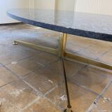 Michel Kin coffee table in blue and black granite, Arflex editions, 1960