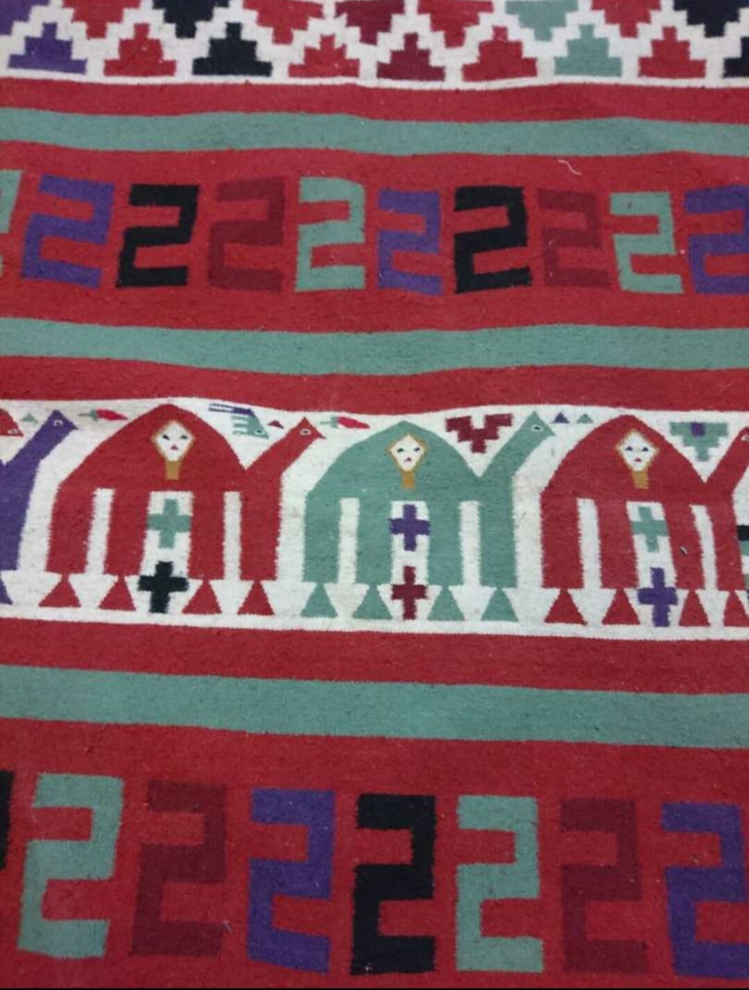 Berber carpet multicoloured wool 188 x 104 cm