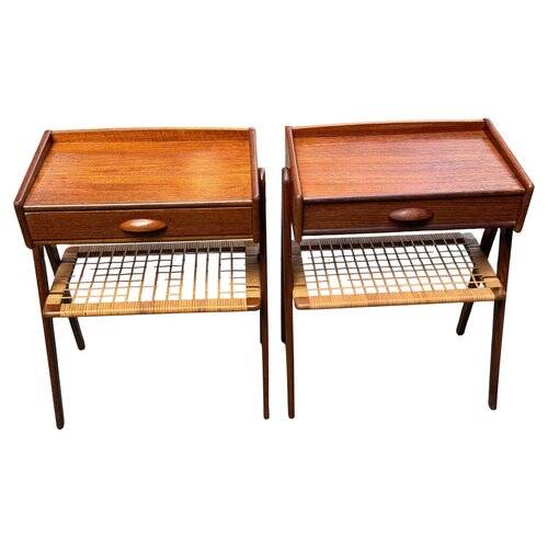 Set of 2 modernist Danish teak bedside tables by Søren Rasmussen, 1964