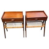 Set of 2 modernist Danish teak bedside tables by Søren Rasmussen, 1964