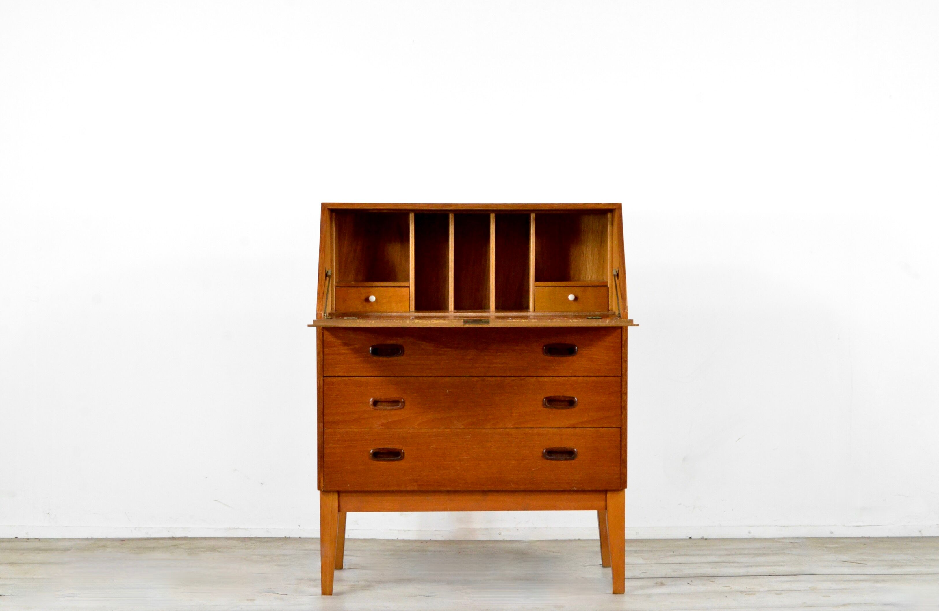 Midcentury Bureau / Desk / Cabinet In Teak. Vintage / Modern / Danish Style