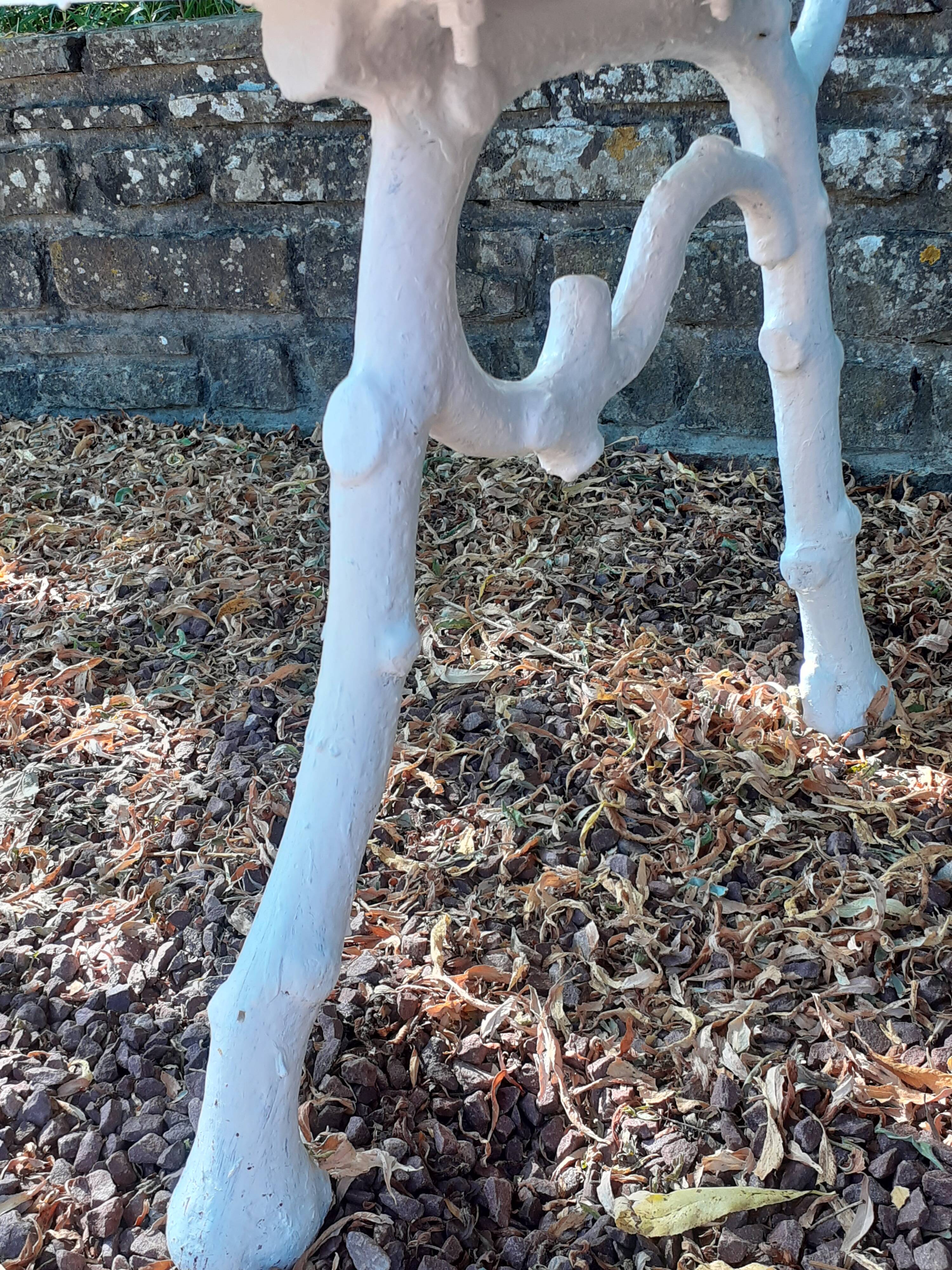 Old garden bench with cast iron feet and wooden planks