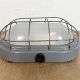 Industrial Grey Wall Light with Milk Glass, 1970s