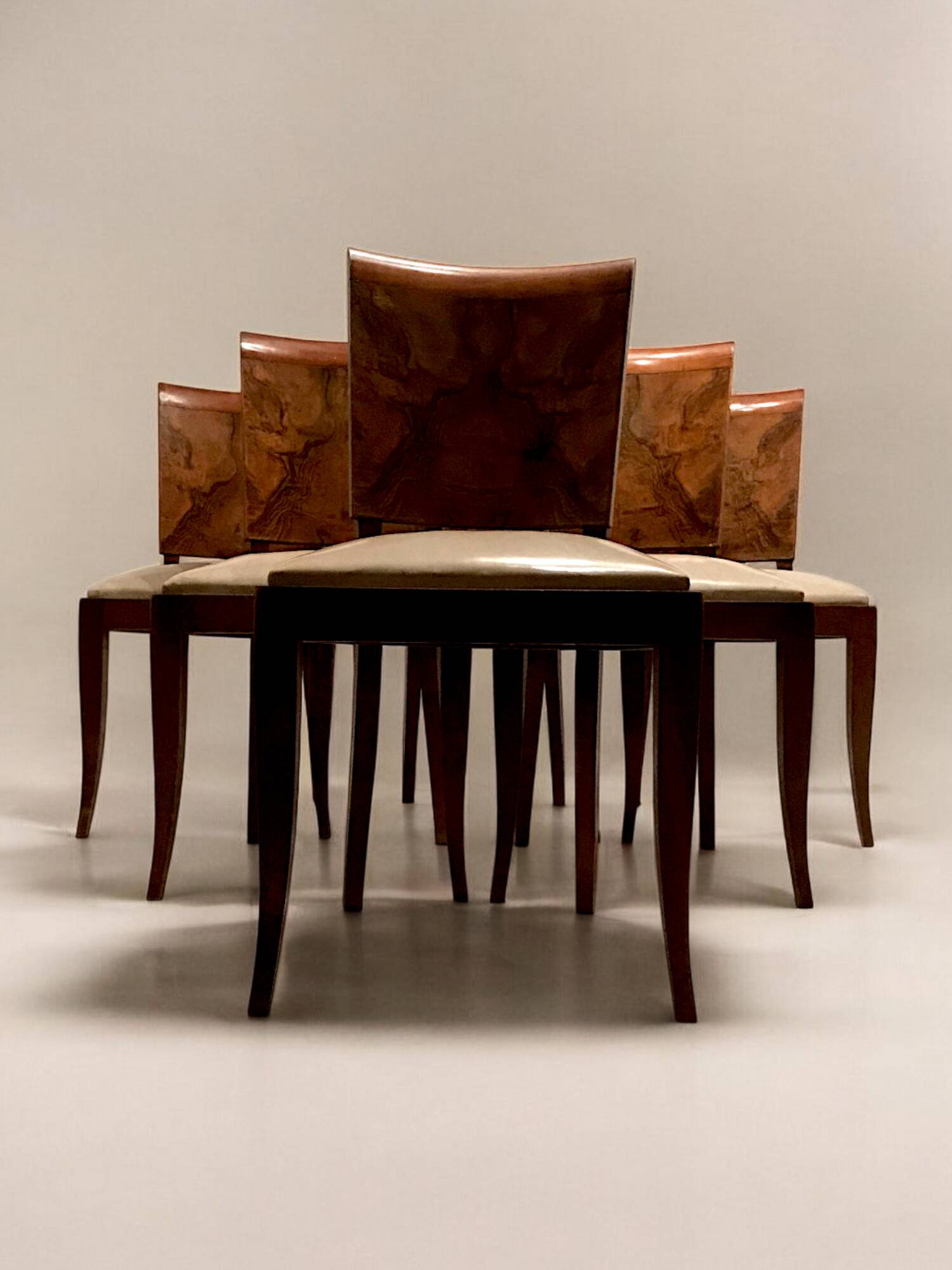 C. 1940 - Set of six Art Deco chairs - France