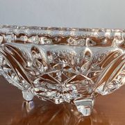 Thick glass tripod cup - vintage