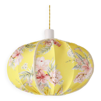 Vintage round Japanese-style printed pendant lamp
