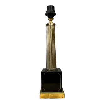 Vintage lamp foot in black marble and gilded bronze from the 60s-70s