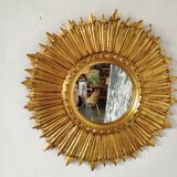 Mirror sun gilded wood