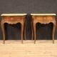 Pair of Italian inlaid bedside tables with marble top
