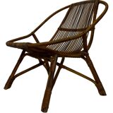 Vintage Rattan Chair Dirk Van Sliedregt Rohe Noordwolde 1960