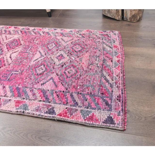 Vintage Turkish hand-knotted runner 78x340