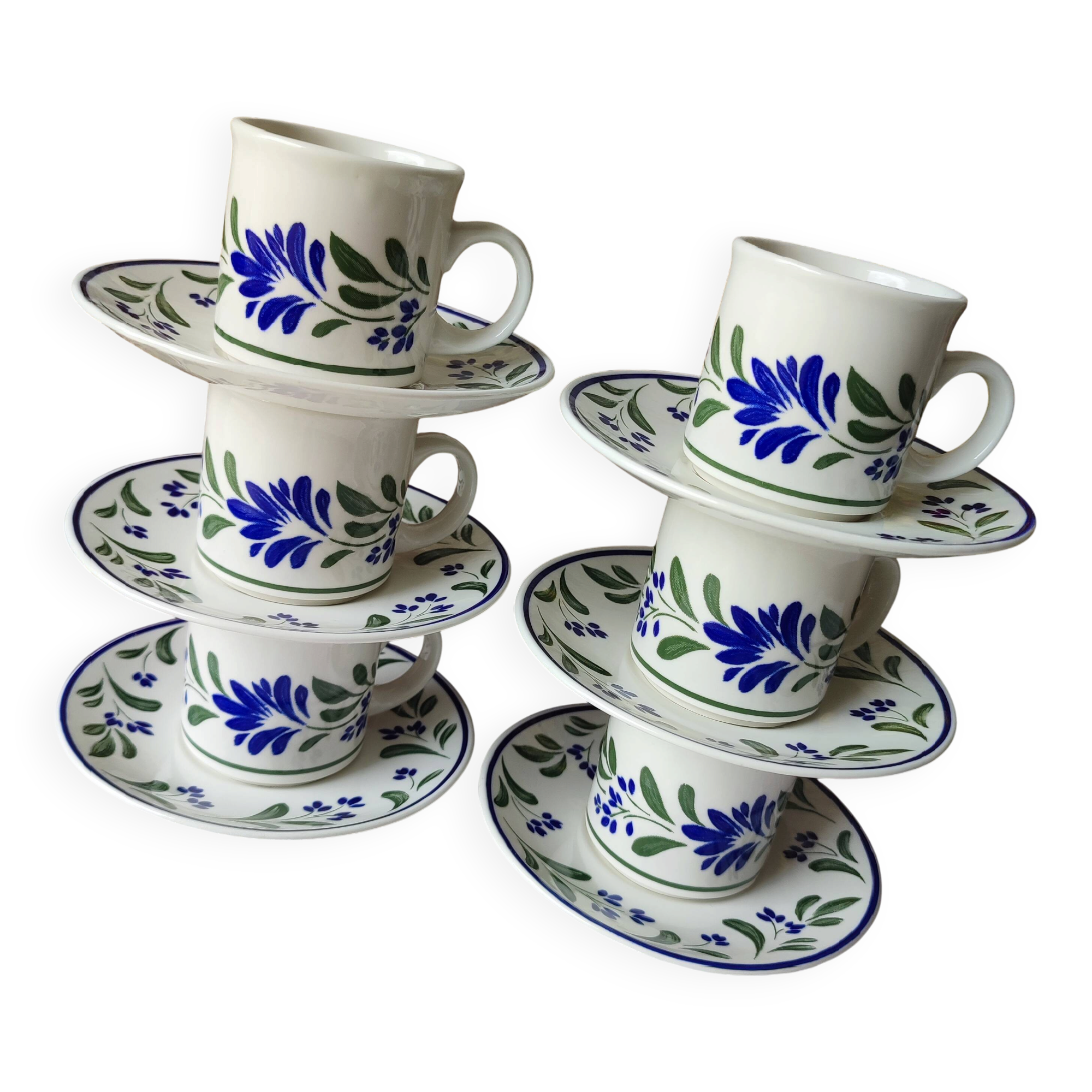 Set of 6 vintage Churchill England cups and saucers – Floral design