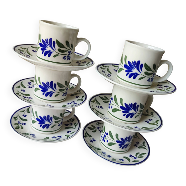 6 tasses et soucoupes vintage Churchill England – Décor floral