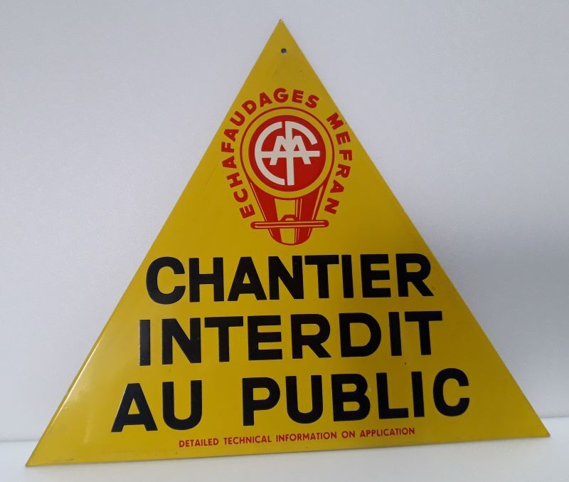 Plaque tole peinte "chantier interdit au public"