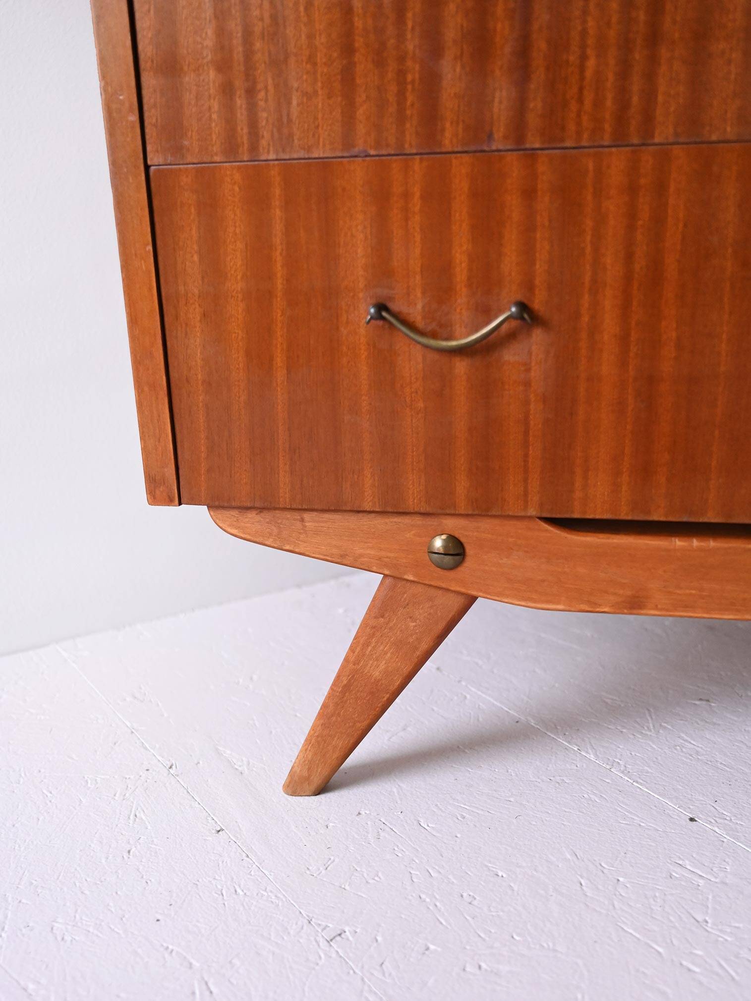 Scandinavian chest of drawers with metal handles