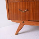 Scandinavian chest of drawers with metal handles