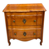 Commode de style mix Louis XV Louis Philippe noyer massif queue d'aronde
