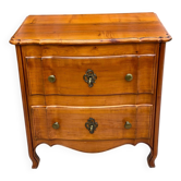 Commode de style mix Louis XV Louis Philippe noyer massif queue d'aronde