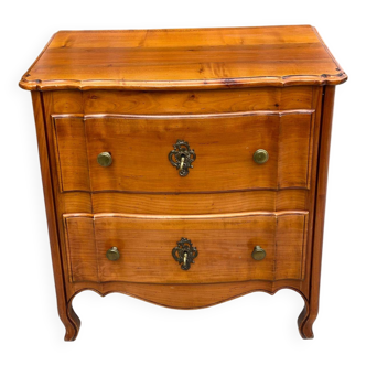 Commode de style mix Louis XV Louis Philippe noyer massif queue d'aronde