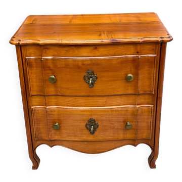 Commode de style mix Louis XV Louis Philippe noyer massif queue d'aronde