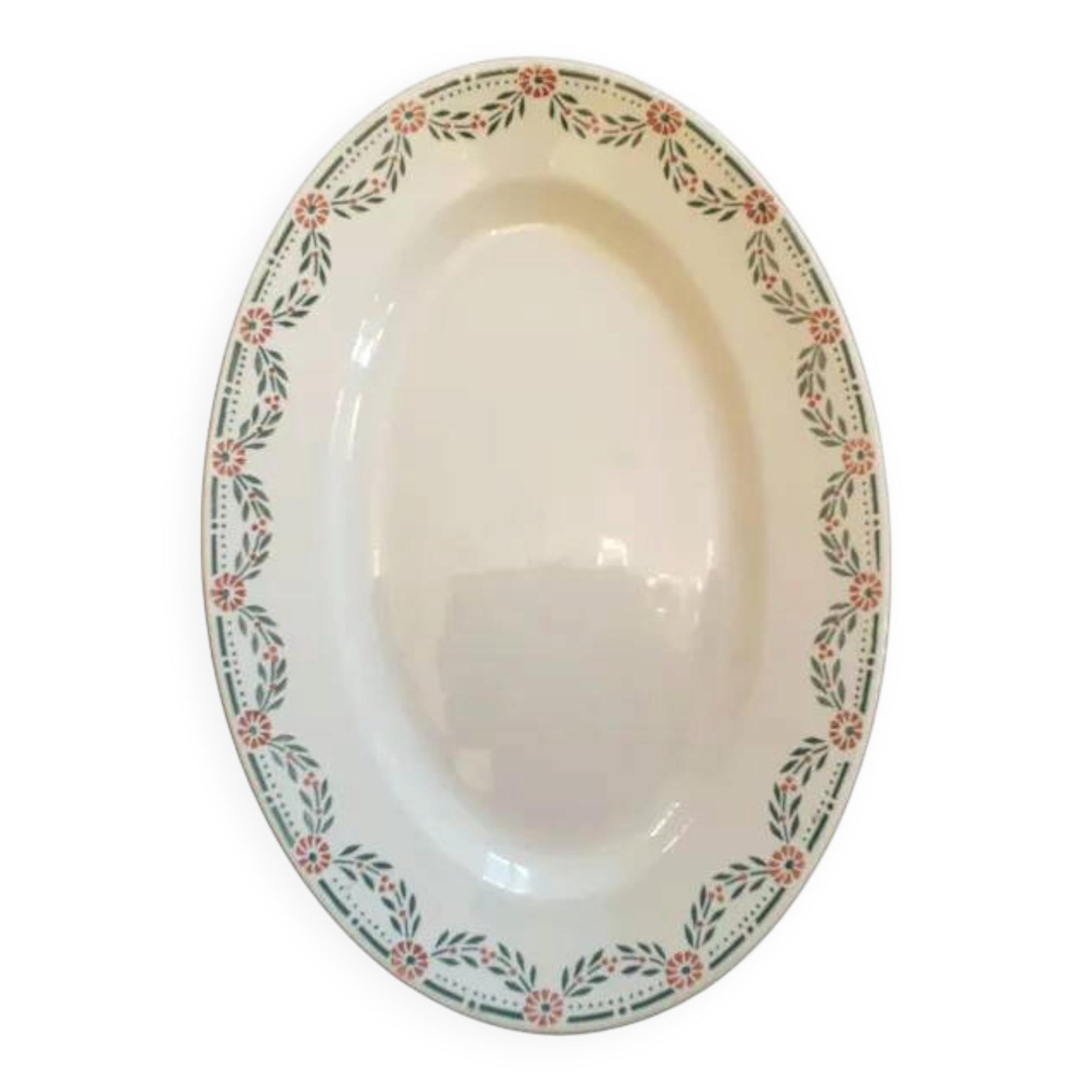 Grand Plat ovale Terre de Fer (36 cm) vers 1900