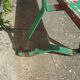 Former school bench patina green red
