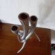 Entwined candle holder in cast aluminum lo