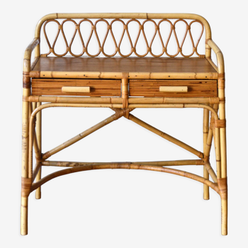 Rattan and bamboo desk