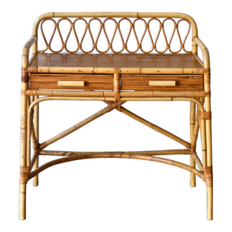 Rattan and bamboo desk