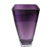 Vase rectangulaire en cristal fumé violet