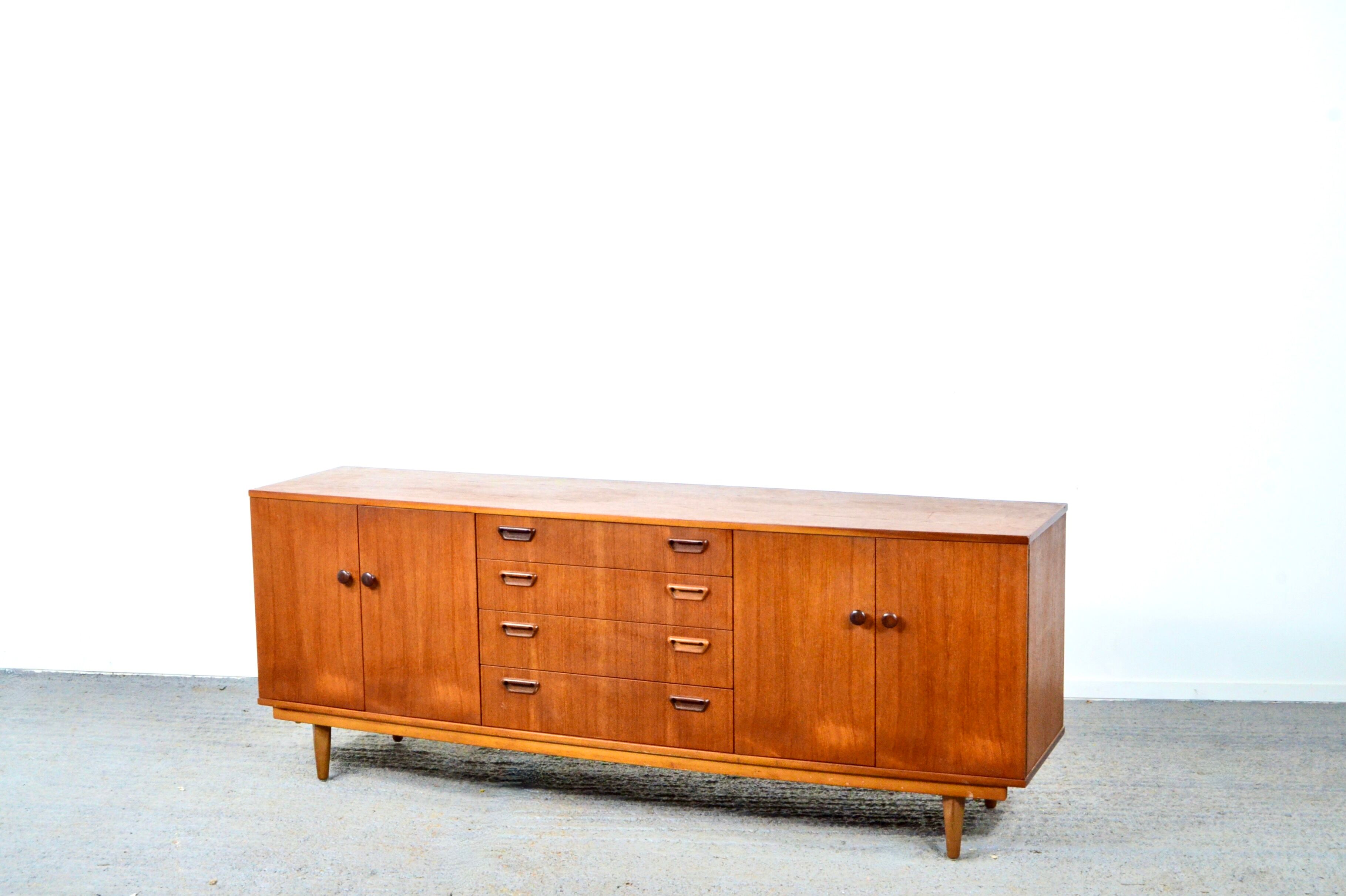 Midcentury tigerwood sideboard / long john. vintage modern / danish / retro / scandinavian style.